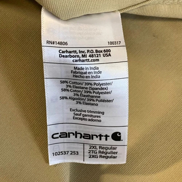 Carhartt Men's Rugged Flex Relaxed Fit Branded FBM Button Up Short Sleeve SZ 2XL - Picture 8 of 12